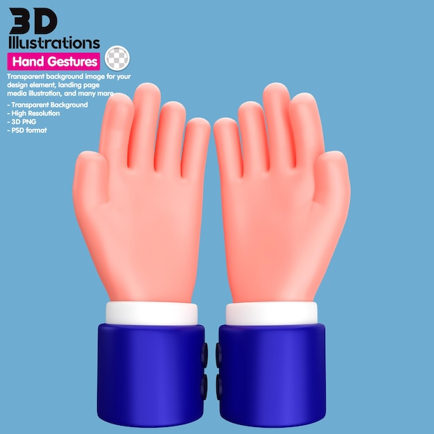 PSD 3d illustration icon hands