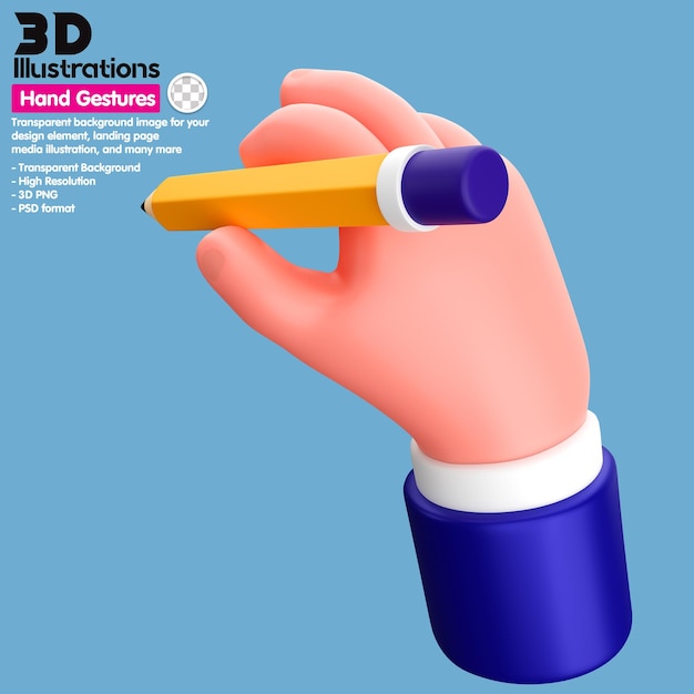 PSD illustrazione 3d icona delle mani