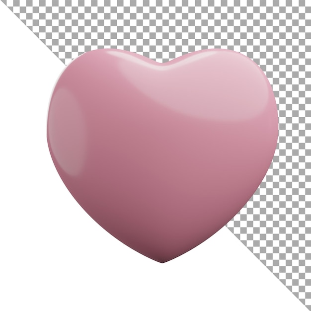 3d illustration icon love pink