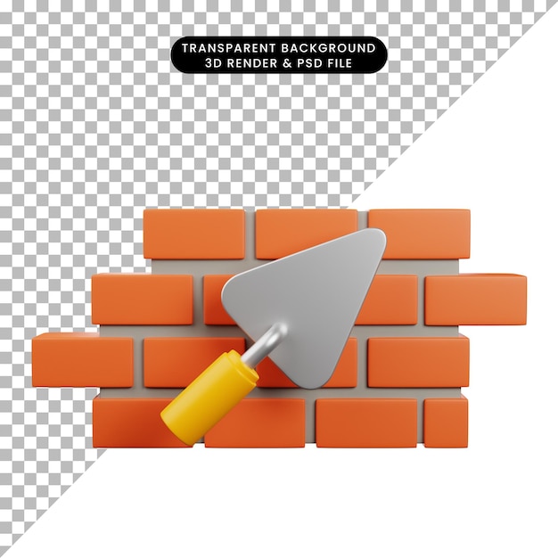 PSD 3d illustration icon of maintenance or under construction icon in 3d render