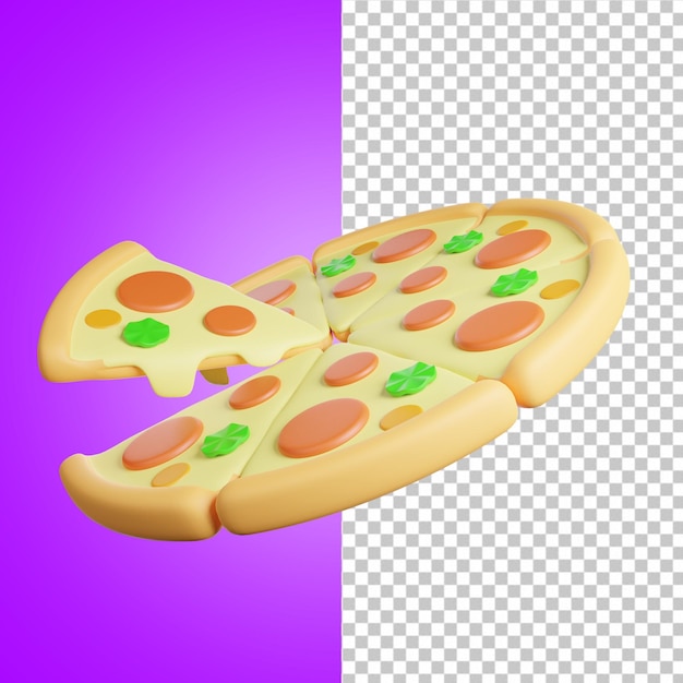 PSD 3d иллюстрация икона пицца