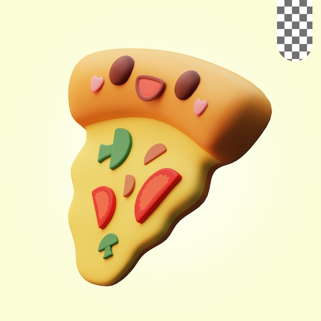 3d illustration icon pizza