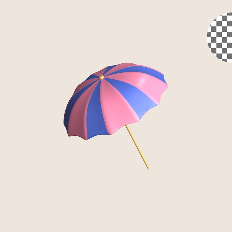 PSD 3d иллюстрация икона зонт