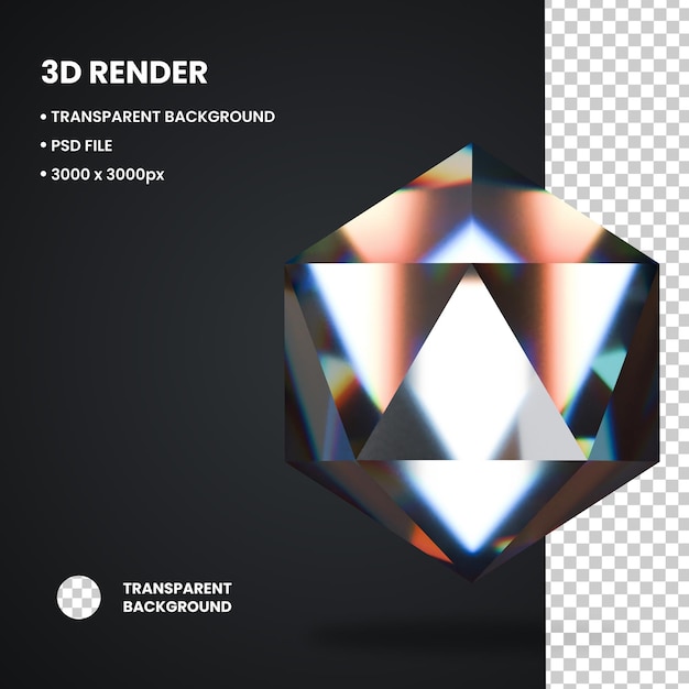 PSD 3d-иллюстрация форма икосферы