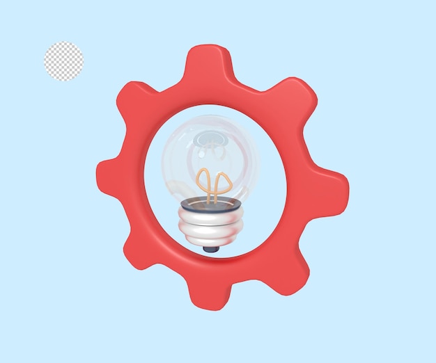 3d illustration of idea light bulb setting