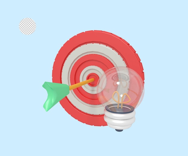 PSD 3d illustration of idea target business