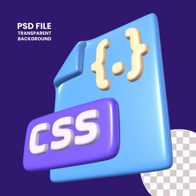 3D illustration ikon med CSS fil