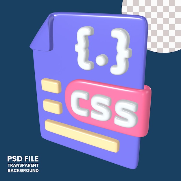 3D illustration ikon med CSS fil