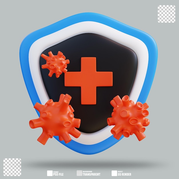 PSD 3d illustration immune system 3