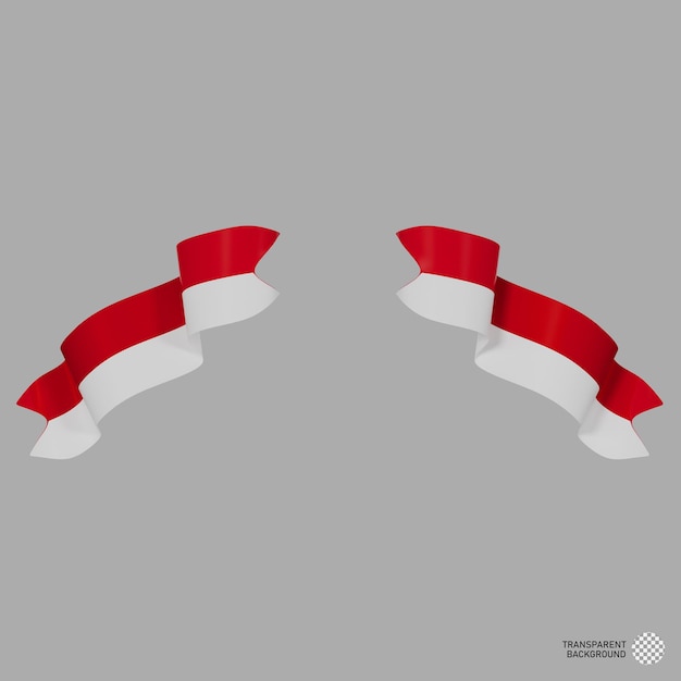 PSD 3d illustration of indonesia flag