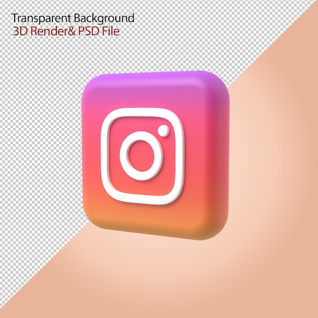 PSD 3d illustration of the instagram icon