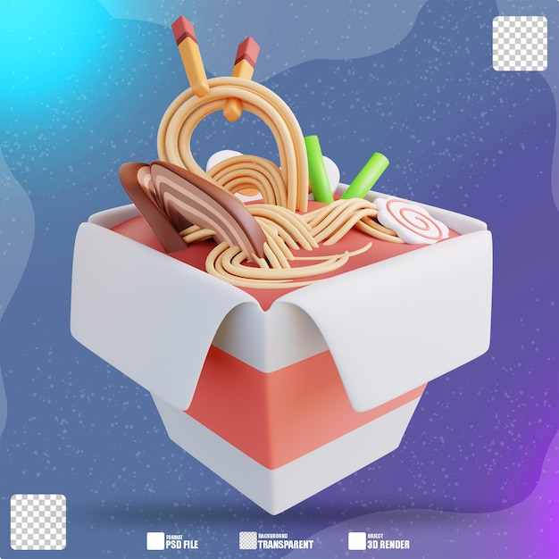 3d illustration of instant noodle 3