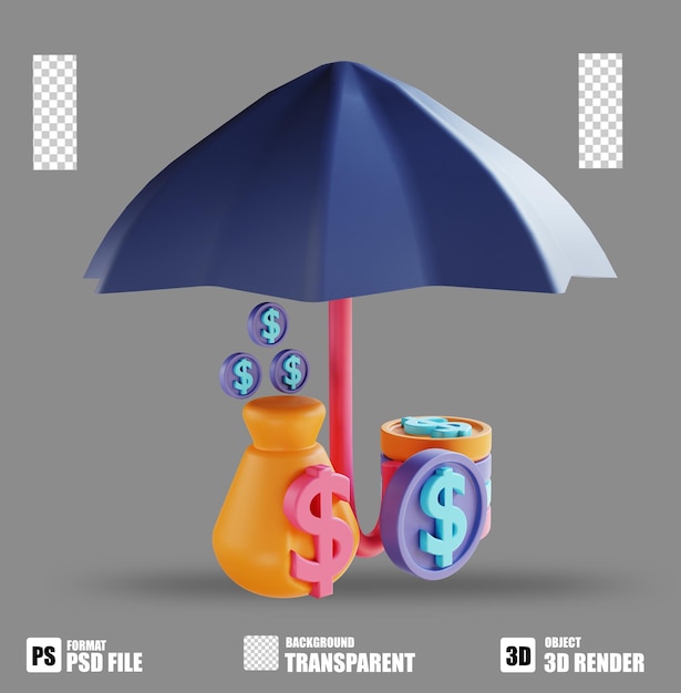 PSD 3d illustration insurance 2