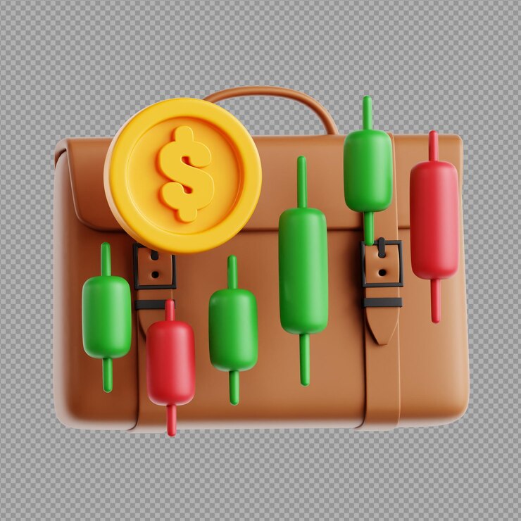 PSD 3d illustration of ipo candle graph emoji