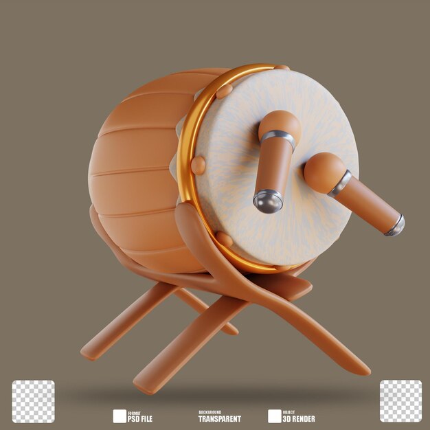 PSD 3d illustration islamic drums 2