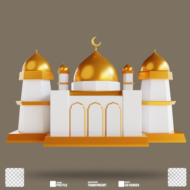 PSD illustrazione 3d moschea islamica 2
