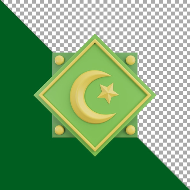 Illustrazione 3d ornamento islamico