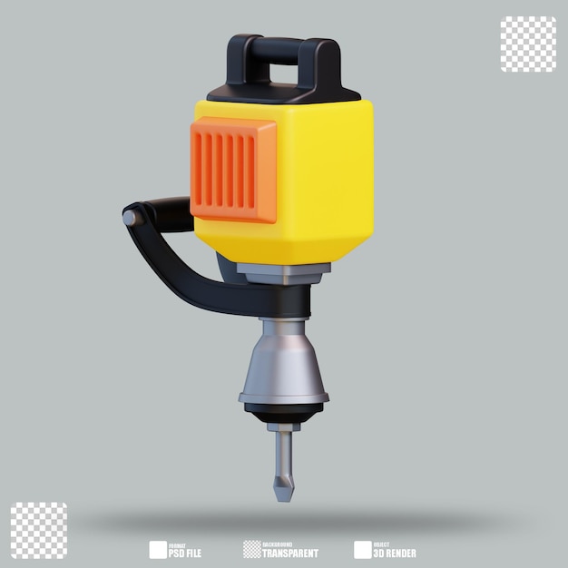 3d illustration jack hammer 2