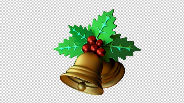 PSD 3d illustration jingle bells isolated