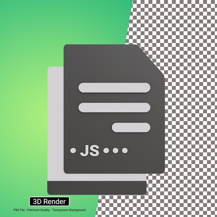 PSD 3d illustration js format file icon