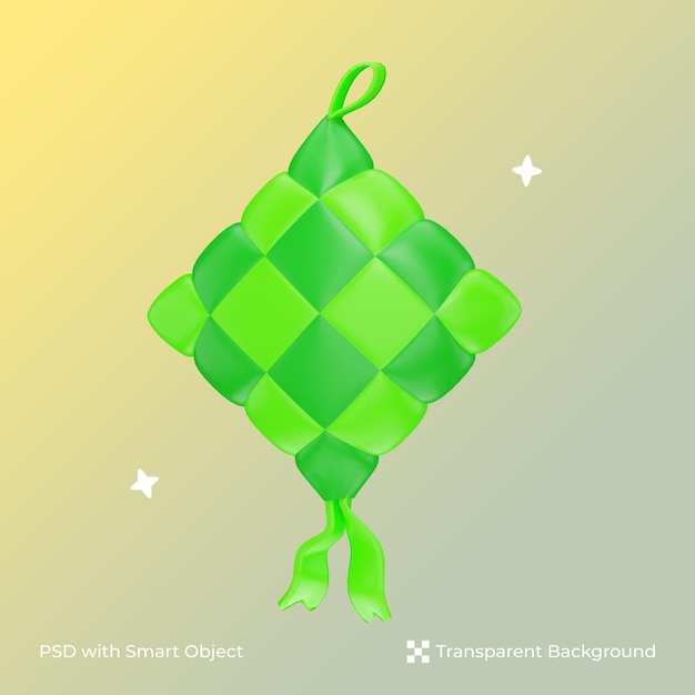 3d illustrazione del ketupat