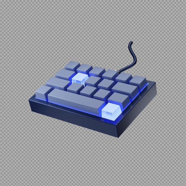 PSD 3d illustration of keyboard