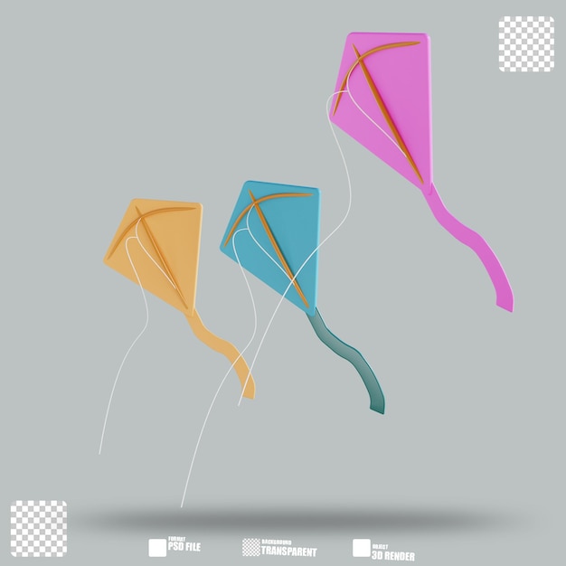 3d illustration kite 2