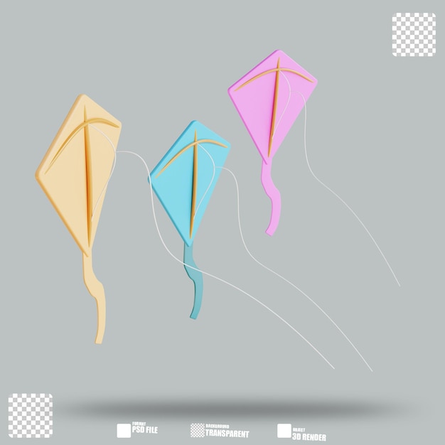 PSD 3d illustration kite 3