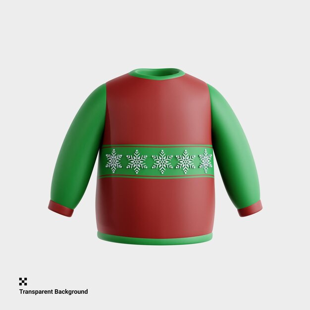 PSD illustrazione 3d di maglione a maglia per l'inverno chic