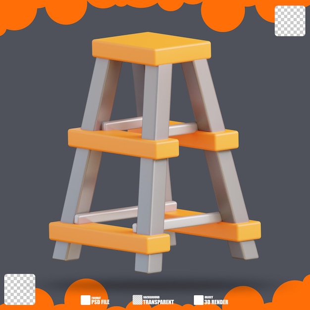 3d illustration ladder 3