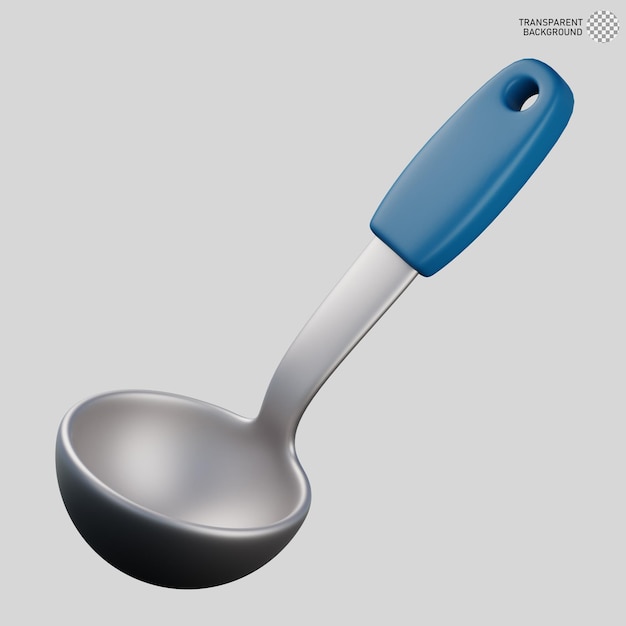 3d illustration of ladle soup