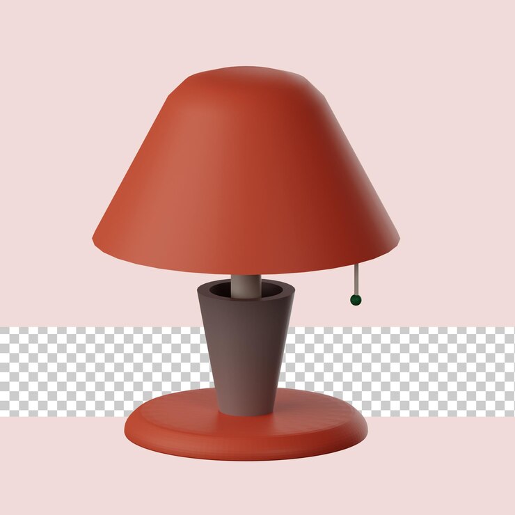 PSD 3d illustration lamp isolated on the transparent background