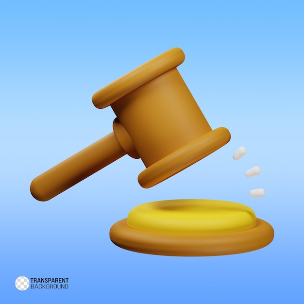 PSD 3d illustration of law and justice item