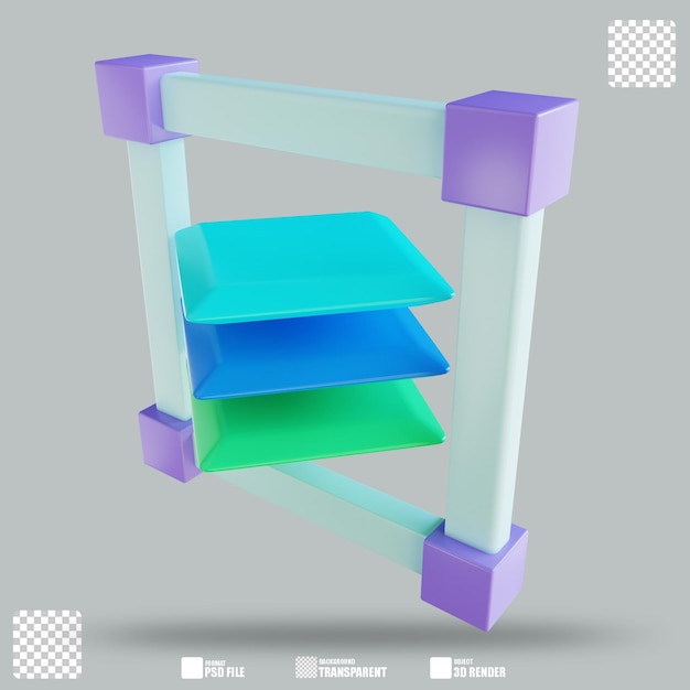 PSD illustrazione 3d livello 2