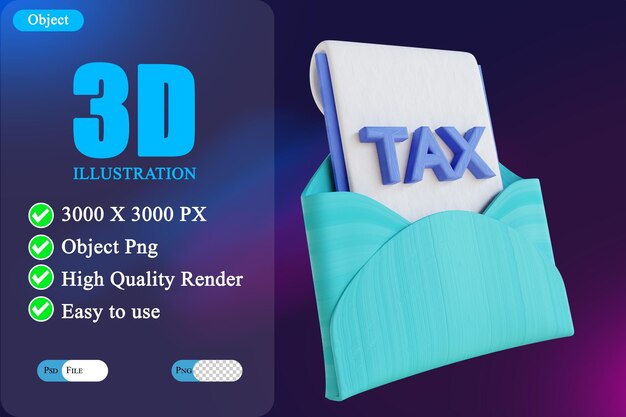 3d illustration letter tax 2