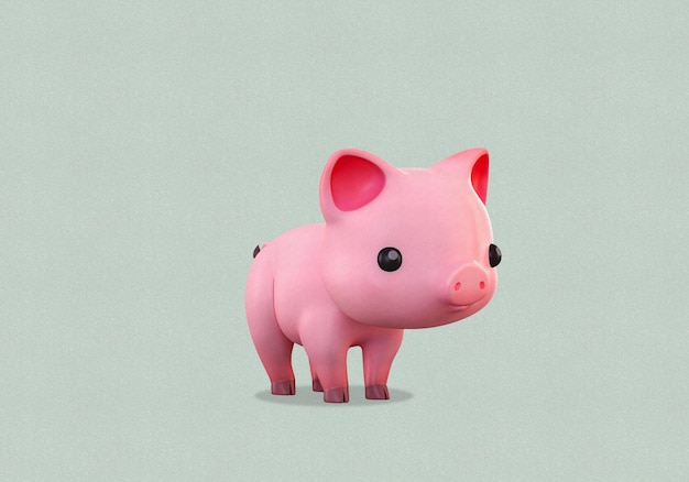 PSD 3d illustration of little pig