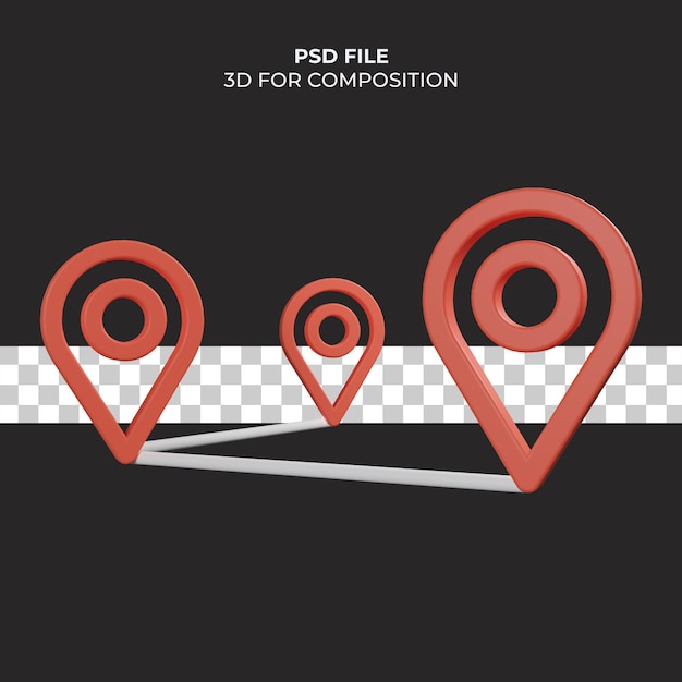 PSD 3d illustration location icon premium psd