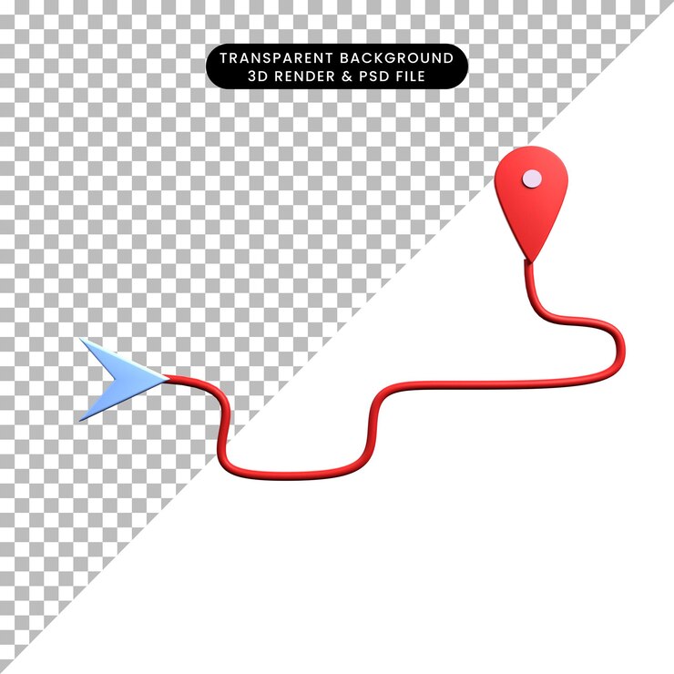 3d illustration of location map icon concept location