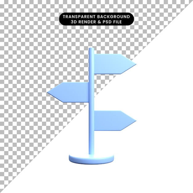 PSD illustrazione 3d della freccia del segno del concetto dell'icona della mappa di posizione