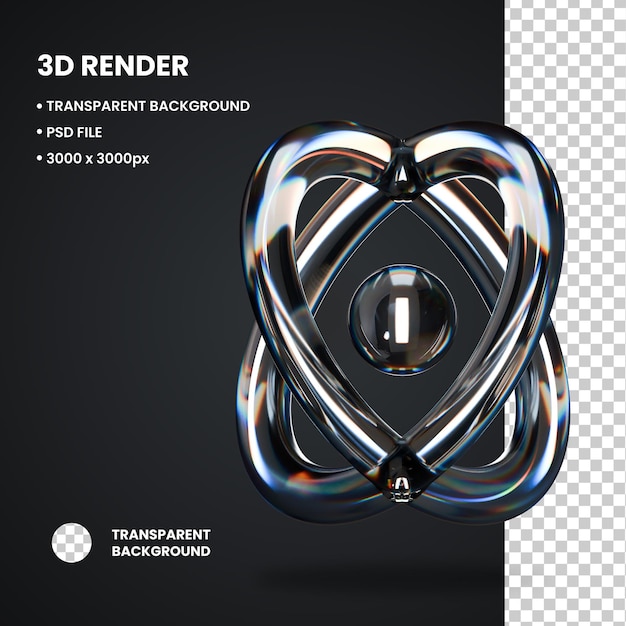 PSD 3d-иллюстрация loop abstract shape 2