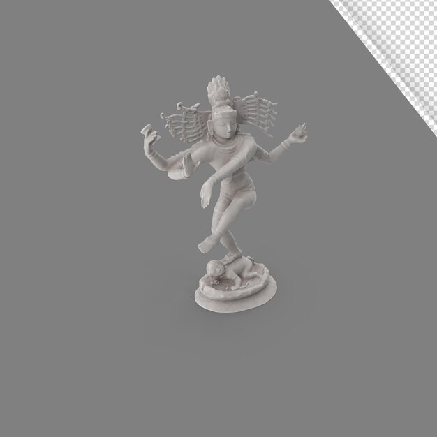 PSD illustrazione 3d di lord shiva con sfondo trasparente