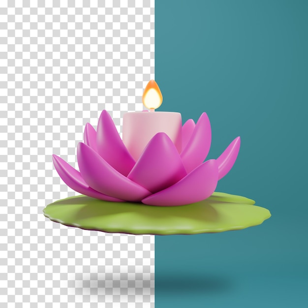 PSD 3d illustration lotus transparent background