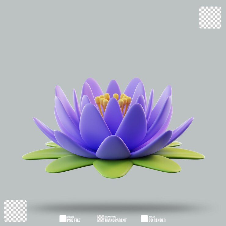 PSD 3d 插圖 蓮花