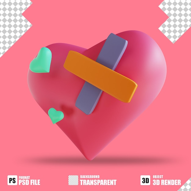 3d illustration love 5 suitable for valentine's day