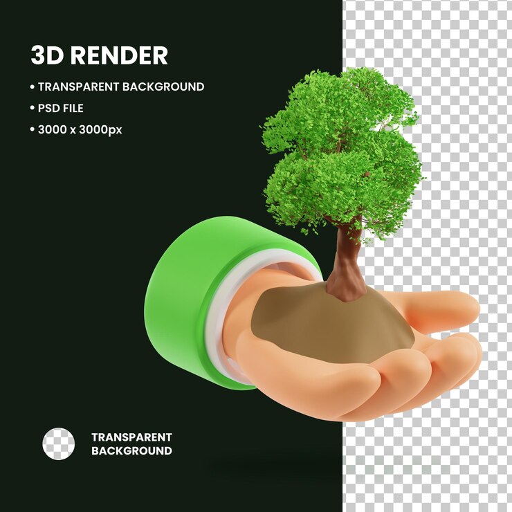 PSD 3d illustration love the forest object