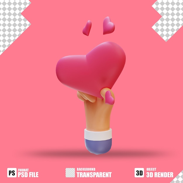 3d illustration love and hand 11 suitable for valentine's day