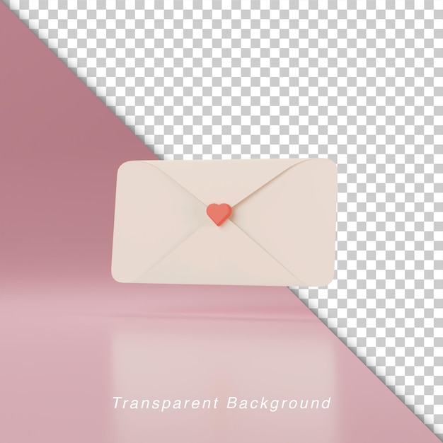 3d illustration love mail for valentine