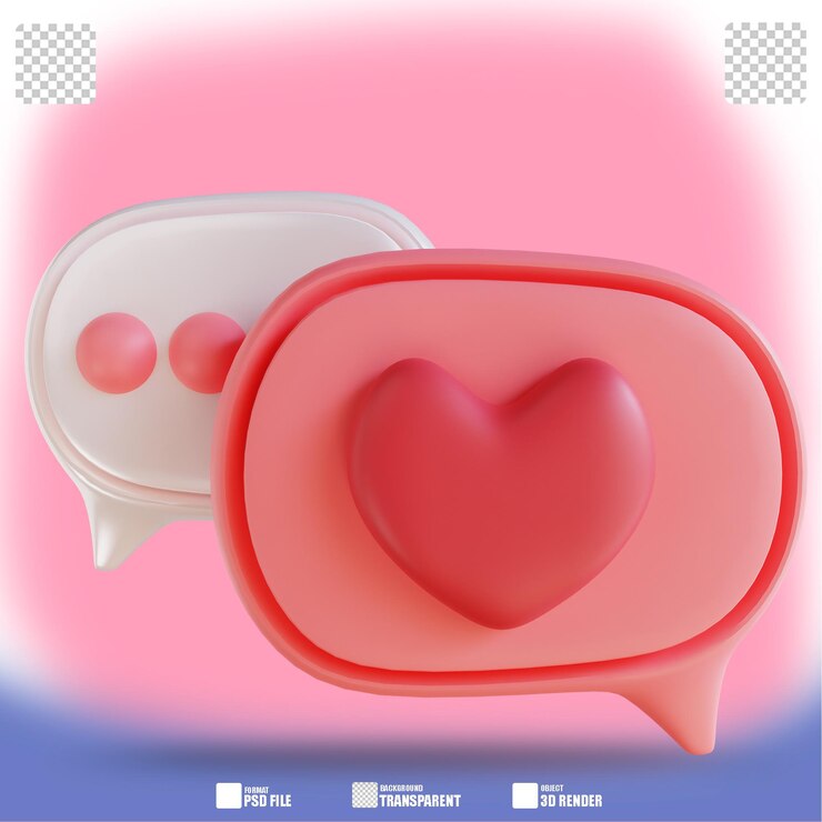 PSD 3d illustration love message