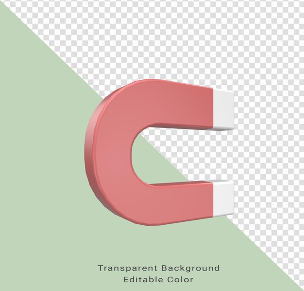 3d Illustration Magnet icon magnet sign.