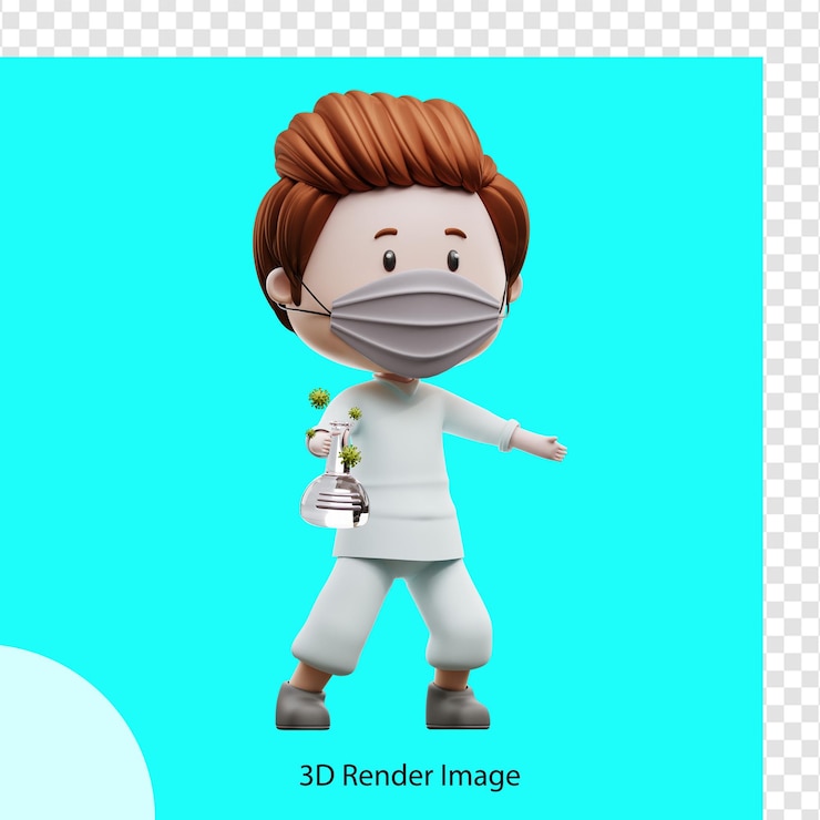 PSD 3d illustration of male medical doctor